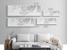 Load image into Gallery viewer, Panoramic Virginia Beach City Map, Virginia Art, Map Print, Minimalist Wall Art, Canvas Art, Housewarming Gift, Street Map Art, Closing Gift
