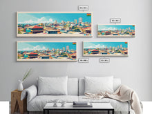 Carregar imagem no visualizador da galeria, Accra, Ghana Travel Poster Panoramic Canvas Print, Accra, Ghana Painting, Ghana Art, Accra Travel Art, Guest Room Painting
