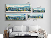 Carregar imagem no visualizador da galeria, Airdrie, Scotland Travel Poster Panoramic Canvas Print, Airdrie, Scotland Painting, Scotland Art, Airdrie Travel Art, Guest Room Painting
