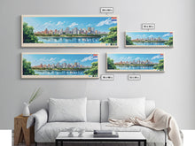 Carregar imagem no visualizador da galeria, Asuncion, Paraguay Panoramic Travel Poster Canvas Print, Asuncion, Paraguay Painting, Paraguay Art, Asuncion Travel Art, Living Room Painting
