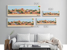 Carregar imagem no visualizador da galeria, Bamako, Mali Travel Poster Panoramic Canvas Print, Bamako, Mali Painting, Mali Art, Bamako Travel Art, Guest Room Painting
