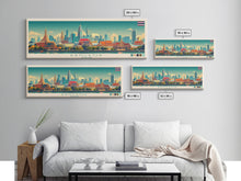 Load image into Gallery viewer, Bangkok, Thailand Travel Poster Panoramic Canvas Print, Bangkok, Thailand Painting, Thailand Art, Bangkok Travel Art, Guest Room Painting
