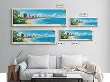 Load image into Gallery viewer, Barranquilla, Colombia Travel Poster Panoramic Canvas Print, Barranquilla, Colombia Painting, Colombia Art, Barranquilla Travel Art, Guest Room Painting
