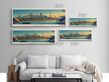 Load image into Gallery viewer, Benoni, South Africa Panoramic Travel Poster Canvas Print, Benoni, South Africa Painting, South Africa Art, Benoni Travel Art, Living Room Painting
