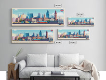 Cargar imagen en el visor de la galería, Birmingham, England Travel Poster Panoramic Canvas Print, Birmingham, England Painting, England Art, Birmingham Travel Art, Guest Room Painting
