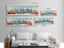 Carregar imagem no visualizador da galeria, Calgary, Canada Panoramic Travel Poster Canvas Print, Calgary, Canada Painting, Canada Art, Calgary Travel Art, Living Room Painting
