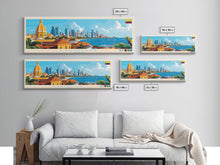 Cargar imagen en el visor de la galería, Cartagena, Colombia Panoramic Travel Poster Canvas Print, Cartagena, Colombia Painting, Colombia Art, Cartagena Travel Art, Guest Room Painting
