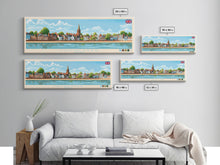 Cargar imagen en el visor de la galería, Chichester, England Panoramic Travel Poster Canvas Print, Chichester, England Painting, England Art, Chichester Panoramic Travel Art, Travel Painting
