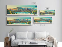 Load image into Gallery viewer, Panoramic Travel Poster Christchurch, New Zealand Canvas Print, Christchurch, New Zealand Painting, New Zealand Art, Christchurch Travel Art, Guest Room Painting
