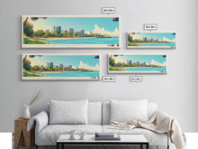 Load image into Gallery viewer, Darwin, Australia Travel Poster Panoramic Canvas Print, Darwin, Australia Painting, Australia Art, Darwin Travel Art, Guest Room Painting
