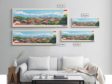 Load image into Gallery viewer, Depok, Indonesia Panoramic Travel Poster Canvas Print, Depok, Indonesia Painting, Indonesia Art, Depok Panoramic Travel Art, Travel Painting
