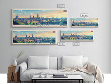Load image into Gallery viewer, Doncaster, England Panoramic Travel Poster Canvas Print, Doncaster, England Painting, England Art, Doncaster Travel Art, Guest Room Painting
