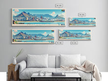 Load image into Gallery viewer, East London, South Africa Travel Poster Panoramic Canvas Print, East London, South Africa Painting, South Africa Art, East London Travel Art, Guest Room Painting
