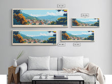 Load image into Gallery viewer, Envigado, Colombia Panoramic Travel Poster Canvas Print, Envigado, Colombia Painting, Colombia Art, Envigado Panoramic Travel Art, Travel Painting
