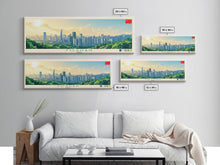Load image into Gallery viewer, Foshan, China Panoramic Travel Poster Canvas Print, Foshan, China Painting, China Art, Foshan Panoramic Travel Art, Travel Painting
