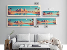 Carregar imagem no visualizador da galeria, Gizeh, Egypt Panoramic Travel Poster Canvas Print, Gizeh, Egypt Painting, Egypt Art, Gizeh Panoramic Travel Art, Travel Painting
