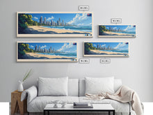 Load image into Gallery viewer, Gold Coast, Australia Travel Poster Panoramic Canvas Print, Gold Coast, Australia Painting, Australia Art, Gold Coast Travel Art, Guest Room Painting
