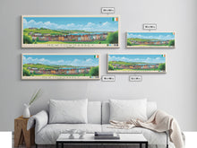 Load image into Gallery viewer, Newtownabbey, Ireland Panoramic Travel Poster Canvas Print, Newtownabbey, Ireland Painting, Ireland Art, Newtownabbey Travel Art, Living Room Painting
