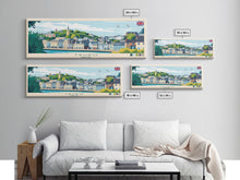 Load image into Gallery viewer, Truro, England Panoramic Travel Poster Canvas Print, Truro, England Painting, England Art, Truro Travel Art, Living Room Painting
