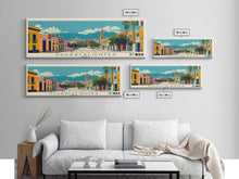 Carregar imagem no visualizador da galeria, Aguascalientes, Mexico Panoramic Canvas Print, Aguascalientes, Mexico Painting, Mexico Art, Aguascalientes Travel Poster, Travel Art, Guest Room Painting
