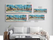 Carregar imagem no visualizador da galeria, Baghdad, Iraq Panoramic Canvas Print, Baghdad, Iraq Painting, Iraq Art, Baghdad Travel Poster, Travel Art, Housewarming Gift
