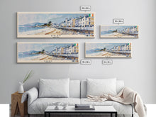 Load image into Gallery viewer, Bray, Ireland Panoramic Canvas Print, Bray, Ireland Painting, Ireland Art, Bray Travel Poster, Travel Art, Guest Room Painting
