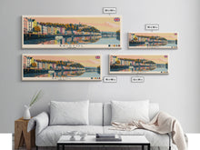 Carregar imagem no visualizador da galeria, Bristol, England Panoramic Canvas Print, Bristol, England Painting, England Art, Bristol Travel Poster, Travel Art, Housewarming Gift
