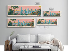 Carregar imagem no visualizador da galeria, Cali, Colombia Panoramic Canvas Print, Cali, Colombia Painting, Colombia Art, Cali Travel Poster, Travel Art, Vacation Gift
