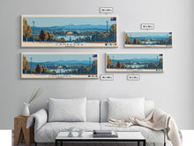 Carregar imagem no visualizador da galeria, Canberra, Australia Panoramic Canvas Print, Canberra, Australia Painting, Australia Art, Canberra Travel Poster, Travel Art, Guest Room Painting
