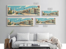 Load image into Gallery viewer, Damascus, Syria Panoramic Canvas Print, Damascus, Syria Painting, Syria Art, Damascus Travel Poster, Travel Art, Guest Room Painting
