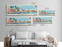 Load image into Gallery viewer, Damietta, Egypt Panoramic Canvas Print, Damietta, Egypt Painting, Egypt Art, Damietta Travel Poster, Travel Art, Guest Room Painting
