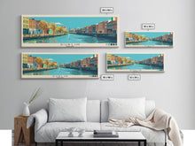 Load image into Gallery viewer, Dublin, Ireland Panoramic Canvas Print, Dublin, Ireland Painting, Ireland Art, Dublin Travel Poster, Travel Art, Guest Room Painting
