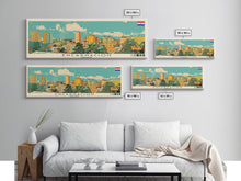 Load image into Gallery viewer, Encarnacion, Paraguay Panoramic Canvas Print, Encarnacion, Paraguay Painting, Paraguay Art, Encarnacion Travel Poster, Travel Art, Housewarming Gift
