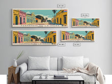 Load image into Gallery viewer, Fernando de la Mora, Paraguay Panoramic Canvas Print, Fernando de la Mora, Paraguay Painting, Paraguay Art, Fernando de la Mora Travel Poster, Travel Art, Guest Room Painting
