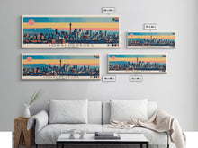 Load image into Gallery viewer, Johannesburg, South Africa Panoramic Canvas Print, Johannesburg, South Africa Painting, South Africa Art, Johannesburg Travel Poster, Travel Art, Guest Room Painting

