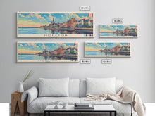 Load image into Gallery viewer, Moncton, Canada Panoramic Canvas Print, Moncton, Canada Painting, Canada Art, Moncton Travel Poster, Travel Art, Guest Room Painting

