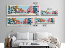Load image into Gallery viewer, Oshawa, Canada Panoramic Canvas Print, Oshawa, Canada Painting, Canada Art, Oshawa Travel Poster, Travel Art, Housewarming Gift
