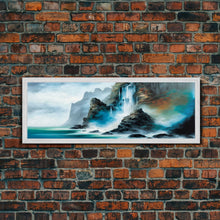 Carregar imagem no visualizador da galeria, Fantasy Waterfall Canvas Print - Panoramic Landscape Painting - Perfect for Living Room and Bedroom Decor
