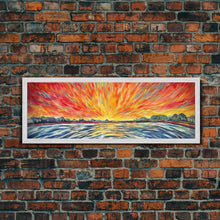 Carregar imagem no visualizador da galeria, Abstract Beach Wall Art, Colorful Abstract Nature, Framed Abstract Print Art, Sunset, Beach, Vibrant Art, Panoramic, Wall Art, Canvas Print
