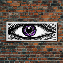 Carregar imagem no visualizador da galeria, Big Eye Art, Line Art Print, Canvas Print, Eye Canvas Art, Eye Art Original, Framed Art Print, Wall Decor, Panoramic, Wall Art, Canvas Print

