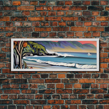 Carregar imagem no visualizador da galeria, Abstract Beach Canvas Art Print, Sea, Ocean, Seascape, Nature, Waves, Beach House Art, Wall Decor, Panoramic, Wall Art, Canvas Print
