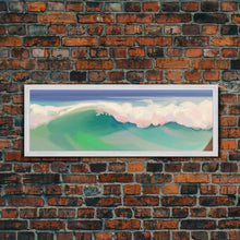 Carregar imagem no visualizador da galeria, Abstract Seascape Canvas Art Print, Sea Foam, Ocean, Nature, Waves, Beach House Art, Wall Decor, Panoramic, Wall Art, Canvas Print

