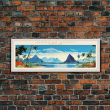 Carregar imagem no visualizador da galeria, American Samoa National Park, Panoramic Samoa Travel Art, National Park Print, Minimalist Travel Art, Midcentury Modern Style Landscape
