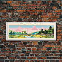 Load image into Gallery viewer, Cuyahoga Valley National Park, Panoramic Ohio Travel Art, National Park Print, Minimalist Travel Art, Midcentury Modern Style Landscape
