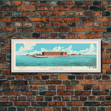 Carregar imagem no visualizador da galeria, Dry Tortugas National Park, Panoramic Florida Travel Art, National Park Print, Minimalist Travel Art, Midcentury Modern Style Landscape
