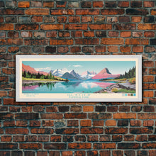 Carregar imagem no visualizador da galeria, Glacier National Park, Panoramic Montana Travel Art, National Park Print, Minimalist Travel Art, Midcentury Modern Style Landscape
