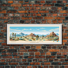 Load image into Gallery viewer, Joshua Tree National Park, Panoramic California Travel Art, National Park Print, Minimalist Travel Art, Midcentury Modern Style Landscape
