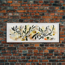 Carregar imagem no visualizador da galeria, Apple Tree Leaves Wall Art, Ready To Hang Canvas Print, Panoramic Art, Floral Arrangement Wall Decor
