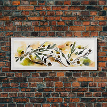 Carregar imagem no visualizador da galeria, Apple Tree Leaves Wall Art, Ready To Hang Canvas Print, Panoramic Art, Floral Arrangement Wall Decor, Above Bed, Above Couch, Above Sofa
