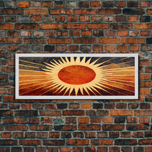 Carregar imagem no visualizador da galeria, Art Deco Sunburst Wall Art, Ready To Hang Canvas Print, Panoramic Art, Art Deco Wall Decor, Above Bed, Above Couch, Above Sofa
